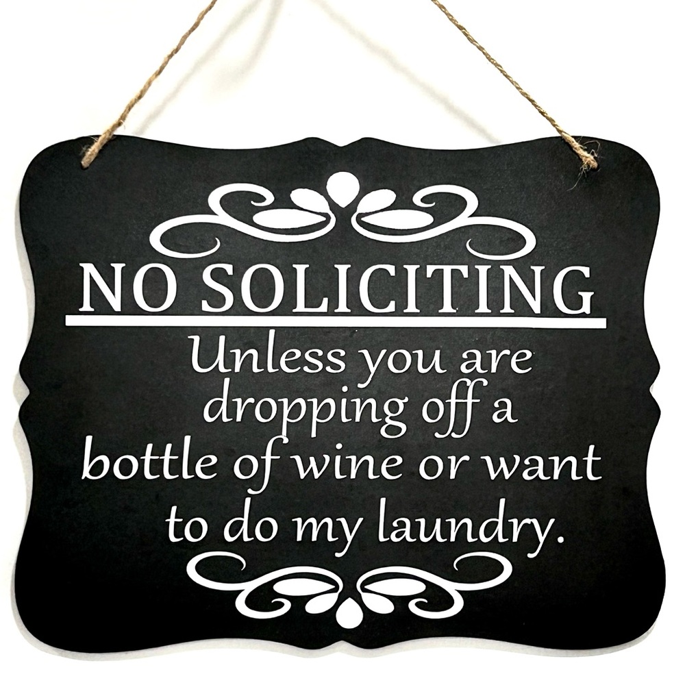Funny “No Soliciting” Hanging Wall Sign